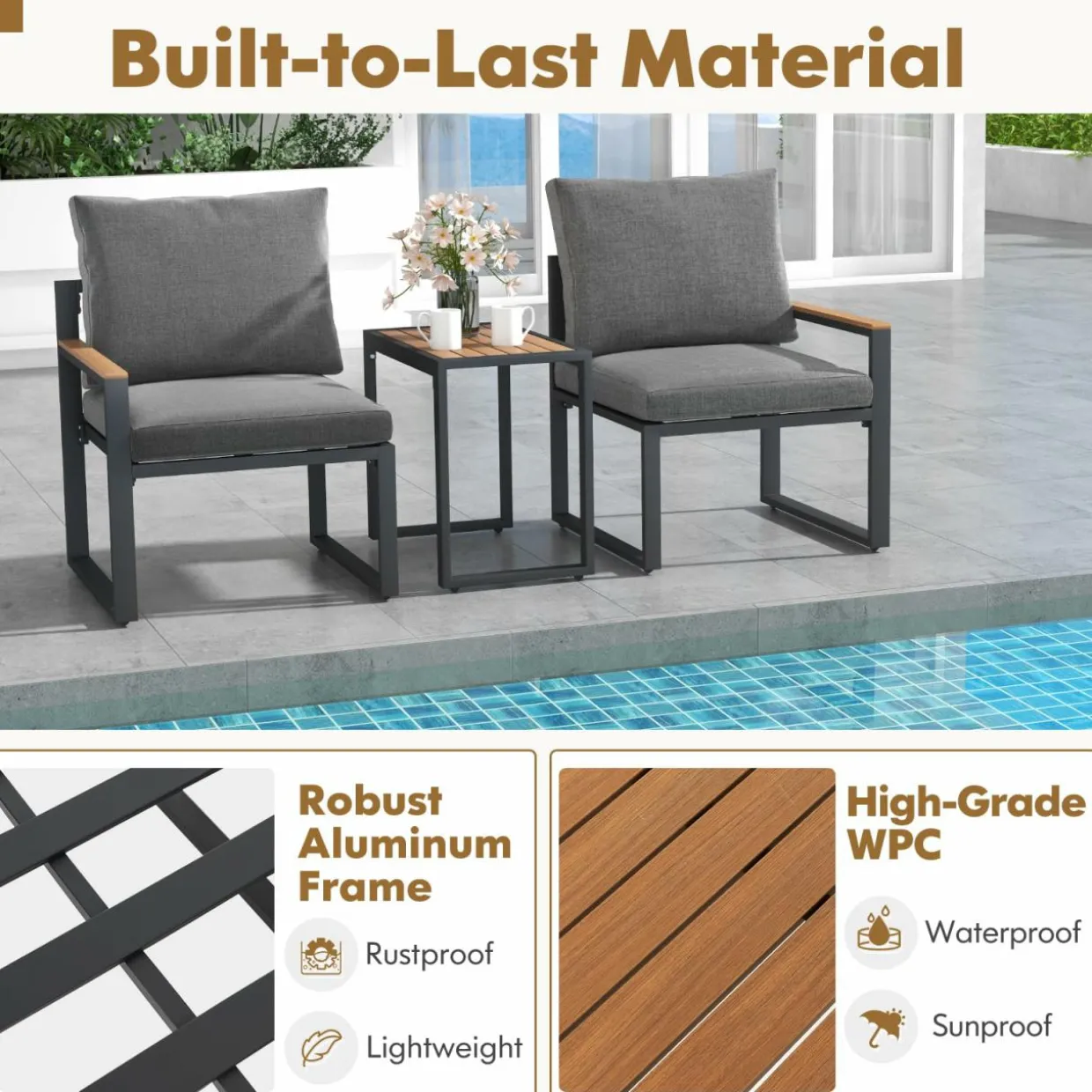 Tangkula 5 Pieces Patio Furniture Set