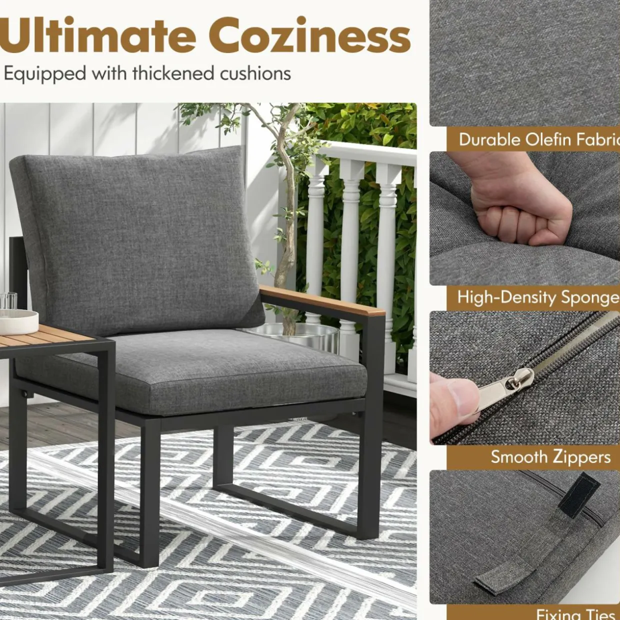Tangkula 5 Pieces Patio Furniture Set