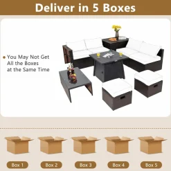Tangkula 9 Pieces Patio Furniture Set with 30
