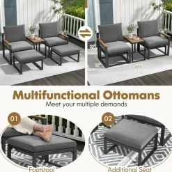 Tangkula 5 Pieces Patio Furniture Set