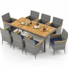Tangkula 9 Pieces Patio PE Wicker Dining Set