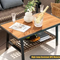 Tangkula 2 Pieces Patio Wicker Furniture Set with 4D Air Fiber Cushion