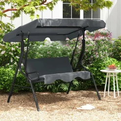 TANGKULA 3 Seater Canopy Swing, Outdoor Patio Swing