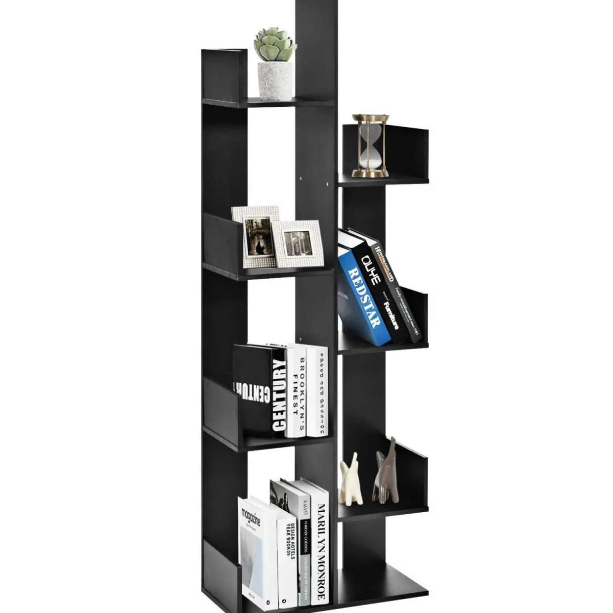 Tangkula 8 Shelf Bookshelf, Wood Bookcase with 8 Book Shelves
