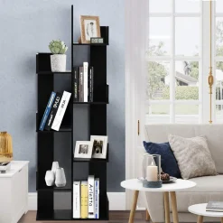 Tangkula 8 Shelf Bookshelf, Wood Bookcase with 8 Book Shelves