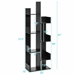 Tangkula 8 Shelf Bookshelf, Wood Bookcase with 8 Book Shelves