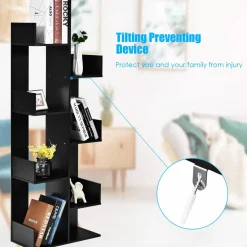Tangkula 8 Shelf Bookshelf, Wood Bookcase with 8 Book Shelves