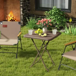 Tangkula 23.5" Square Folding Table