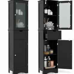 Tangkula 67" Tall Bathroom Cabinet, Narrow Storage Organizer