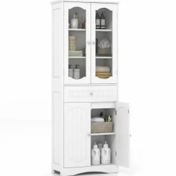 Tangkula 63" Tall Bathroom Storage Cabinet