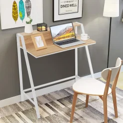 Tangkula 2 Tier Computer Desk, Home Office Desk with Sturdy Frame