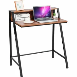 Tangkula 2 Tier Computer Desk, Home Office Desk with Sturdy Frame