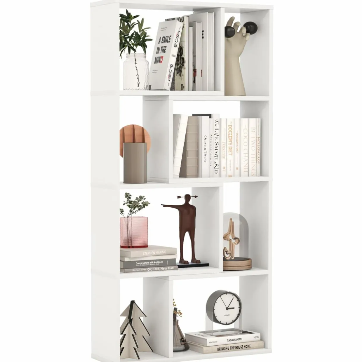 Tangkula 5 Tier Geometric Bookshelf, 48