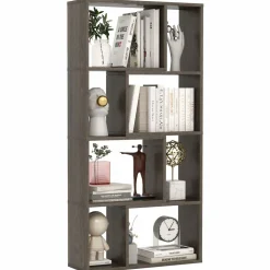 Tangkula 5 Tier Geometric Bookshelf, 48