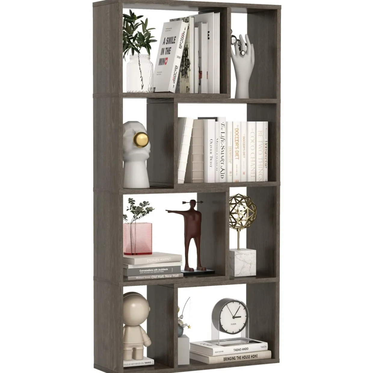 Tangkula 5 Tier Geometric Bookshelf, 48