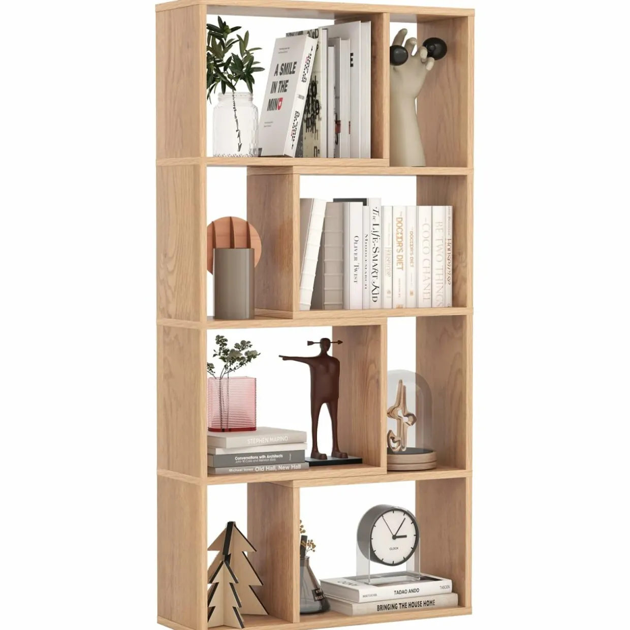 Tangkula 5 Tier Geometric Bookshelf, 48