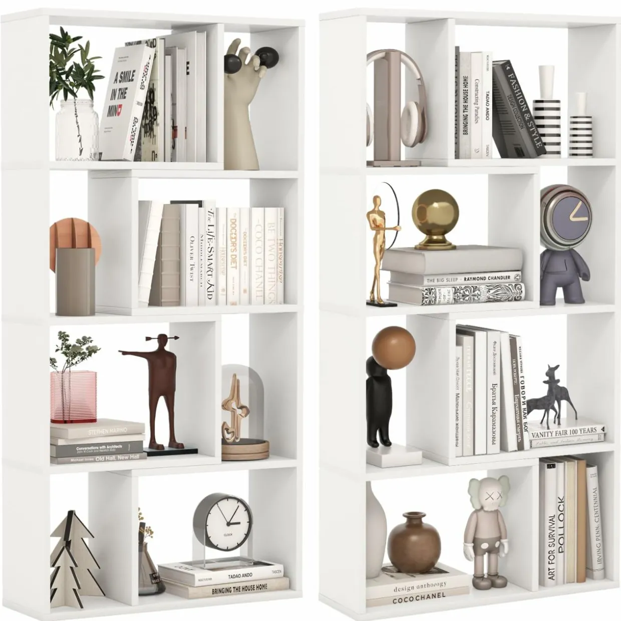 Tangkula 5 Tier Geometric Bookshelf, 48