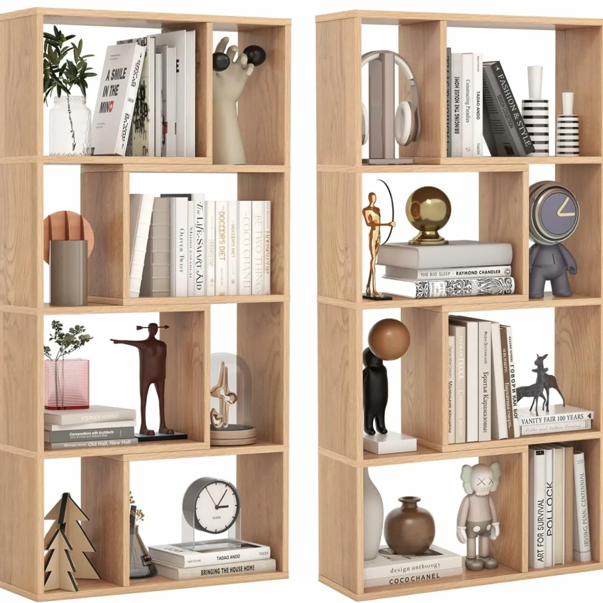 Tangkula 5 Tier Geometric Bookshelf, 48