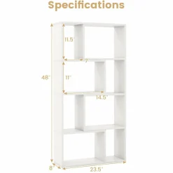 Tangkula 5 Tier Geometric Bookshelf, 48
