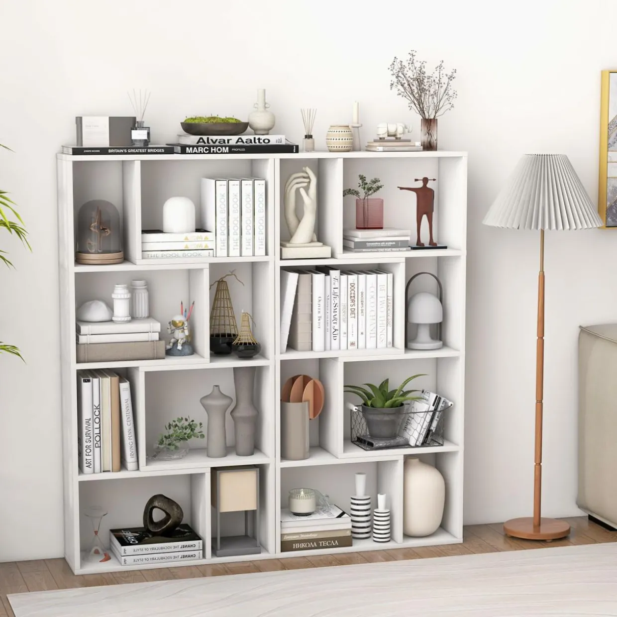 Tangkula 5 Tier Geometric Bookshelf, 48