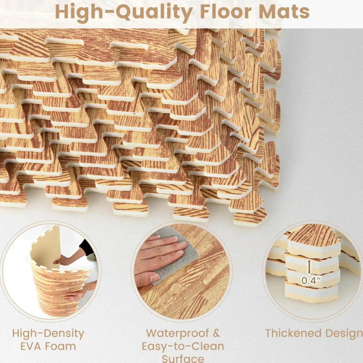 Tangkula 25 Tiles Foam Flooring Mats with Border