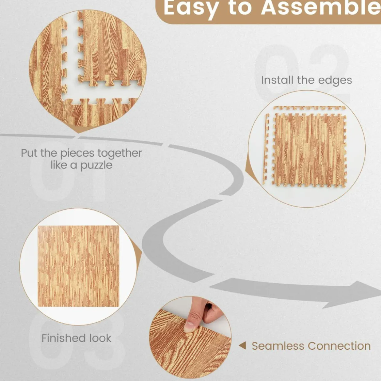 Tangkula 25 Tiles Foam Flooring Mats with Border
