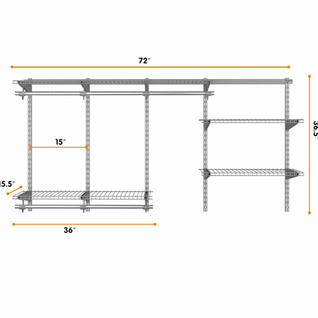Tangkula 3 to 6 FT Custom Closet Organizer System Kit