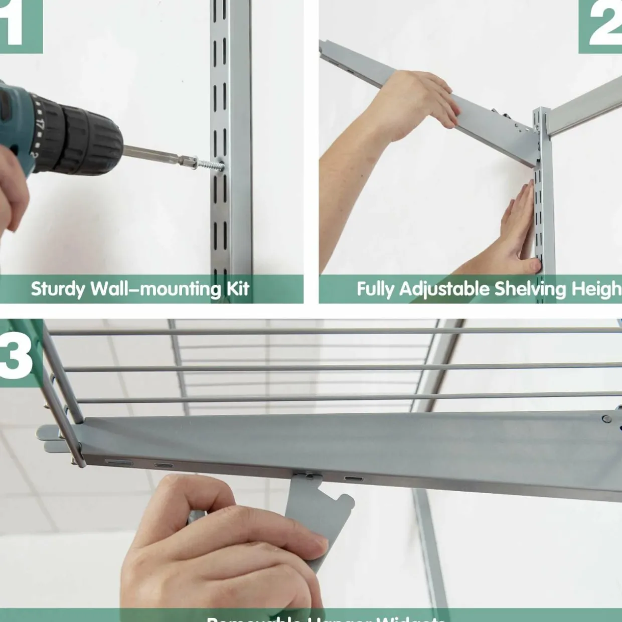 Tangkula 3 to 6 FT Custom Closet Organizer System Kit