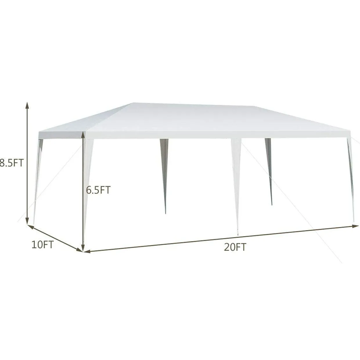 Tangkula 10 x 20 Feet Canopy Tent, Waterproof Wedding Canopy with Wind Rope, Outdoor Shelter Pavilion for Parties