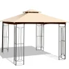Tangkula 10 x 10 FT Patio Gazebo, Double Roof Outdoor Gazebo
