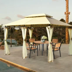 Tangkula 10 x 13 FT Patio Gazebo, 2-Tier Outdoor Gazebo