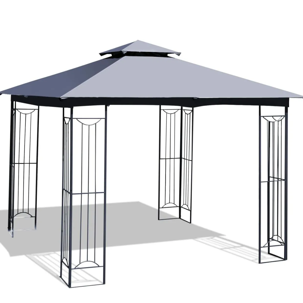 Tangkula 10 x 10 FT Patio Gazebo, Double Roof Outdoor Gazebo