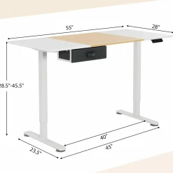 Tangkula 55” x 28” Height Adjustable Electric Standing Desk, Ergonomic Sit Stand Desk