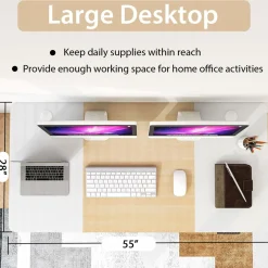 Tangkula 55” x 28” Height Adjustable Electric Standing Desk, Ergonomic Sit Stand Desk