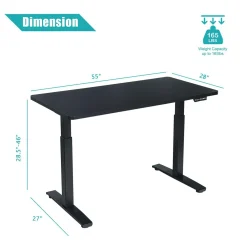 Tangkula 55 x 28 Inch Electric Standing Desk, Height Adjustable Sit to Stand Desk