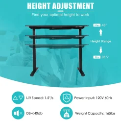 Tangkula 55 x 28 Inch Electric Standing Desk, Height Adjustable Sit to Stand Desk