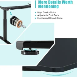 Tangkula 55 x 28 Inch Electric Standing Desk, Height Adjustable Sit to Stand Desk