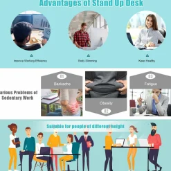 Tangkula 55 x 28 Inch Electric Standing Desk, Height Adjustable Sit to Stand Desk
