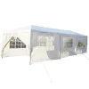 Tangkula 10' x 30' Outdoor Waterproof Gazebo Canopy w/ 6 Removable Sidewalls and 2 Doorways