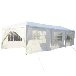 Tangkula 10' x 30' Outdoor Waterproof Gazebo Canopy w/ 6 Removable Sidewalls and 2 Doorways