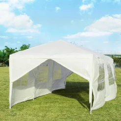Tangkula 10' x 30' Outdoor Waterproof Gazebo Canopy w/ 6 Removable Sidewalls and 2 Doorways