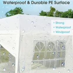 Tangkula 10' x 30' Outdoor Waterproof Gazebo Canopy w/ 6 Removable Sidewalls and 2 Doorways
