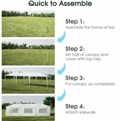 Tangkula 10' x 30' Outdoor Waterproof Gazebo Canopy w/ 6 Removable Sidewalls and 2 Doorways