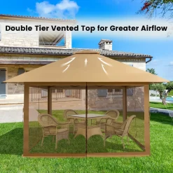 Tangkula 13' x 13' Pop-up Gazebo Canopy, Instant Setup Canopy Tent