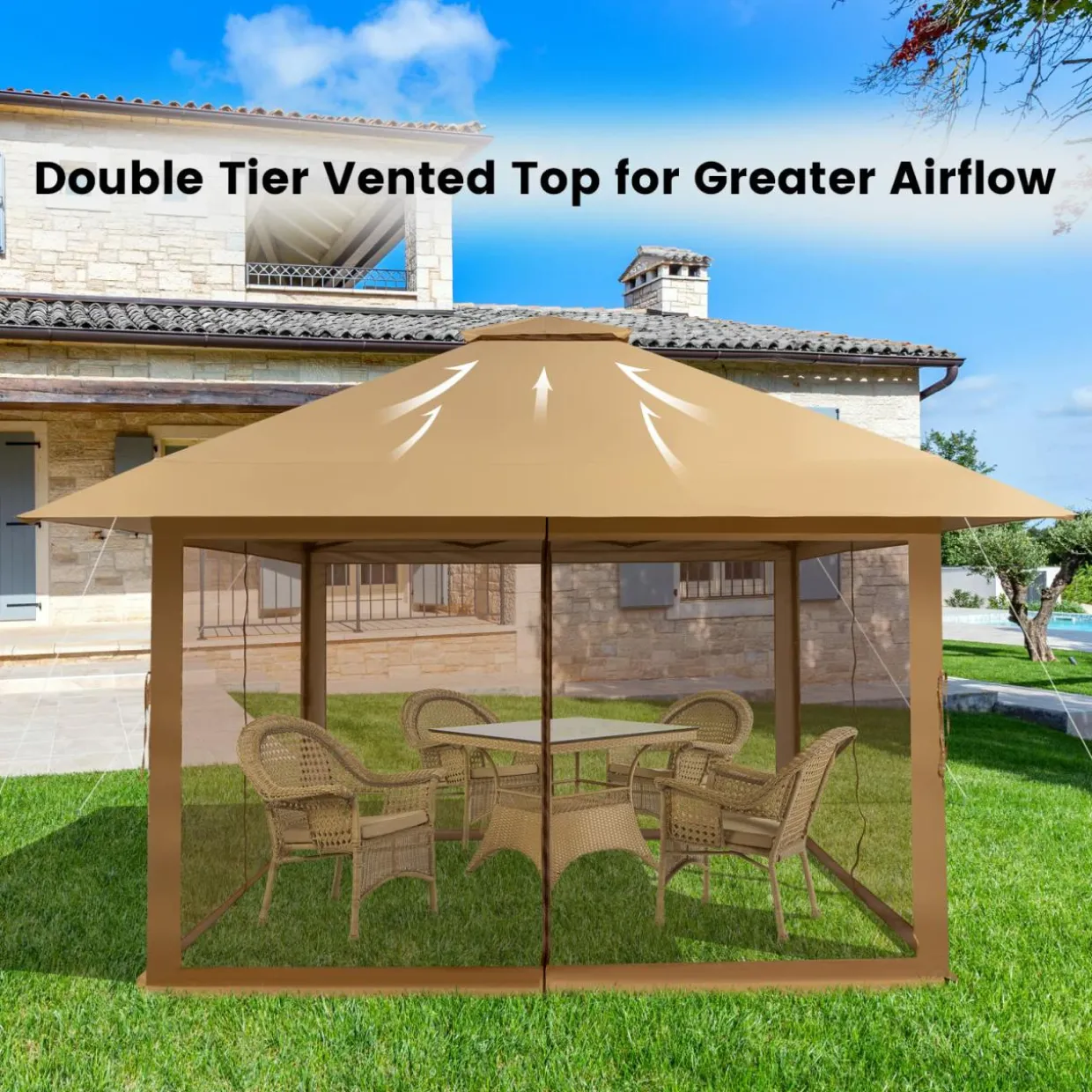 Tangkula 13' x 13' Pop-up Gazebo Canopy, Instant Setup Canopy Tent
