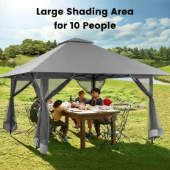 Tangkula 13' x 13' Pop-up Gazebo Canopy, Instant Setup Canopy Tent
