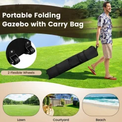 Tangkula 13' x 13' Pop-up Gazebo Canopy, Instant Setup Canopy Tent