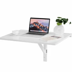 Tangkula 31.5" x 23.5" Wall Mounted Table, Folding Wall Mounted Desk Drop-Leaf Table