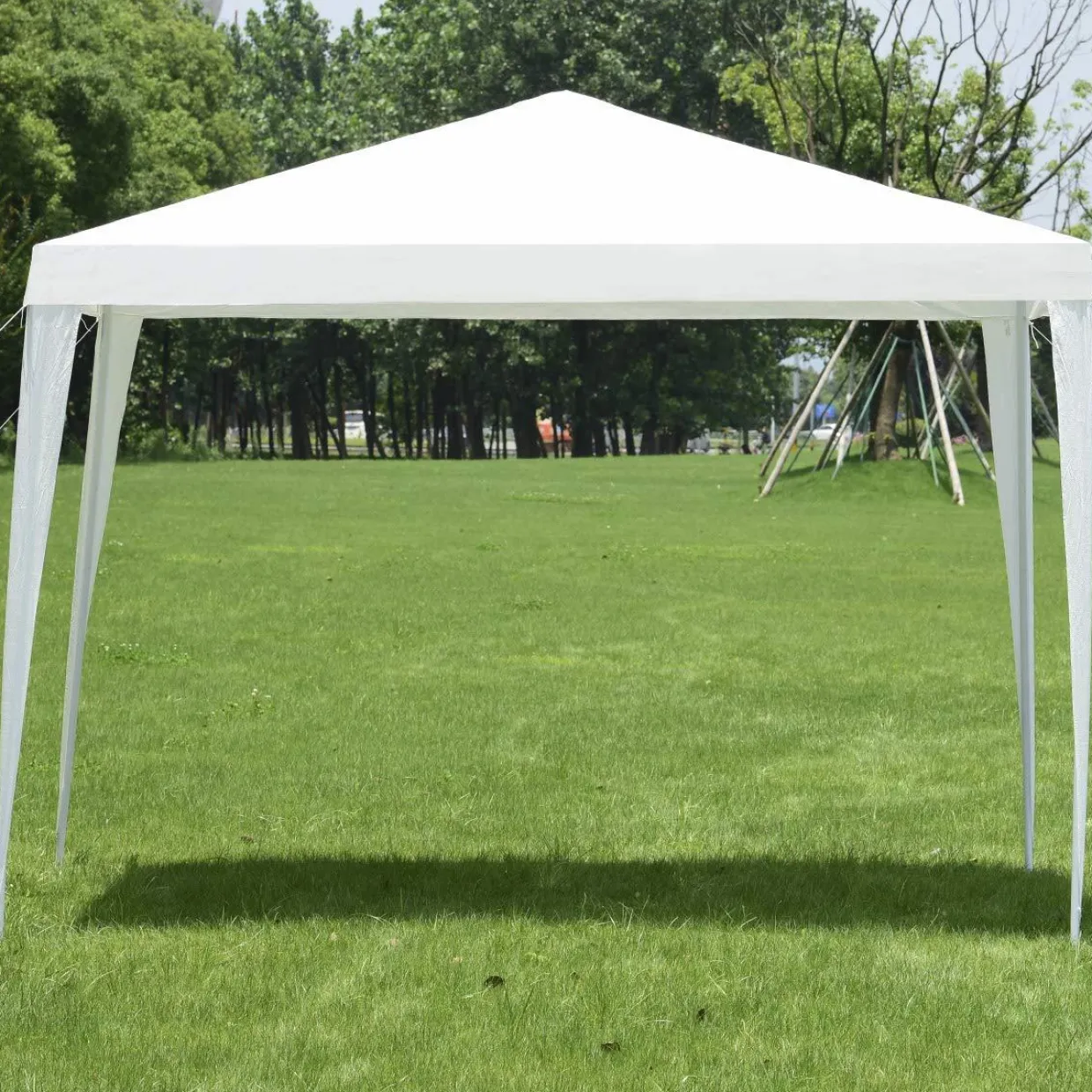 Tangkula 10 x 10Ft Outdoor Canopy Tent, Portable Wedding Party Tent, Outside Event Tents for Party, Patio Parties Tent for Backyard