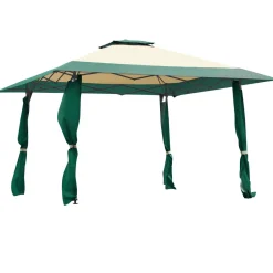Tangkula 13 x13Ft Pop-Up Gazebo, Outdoor Canopy Shelter Tent w/ 2-Tier Roof
